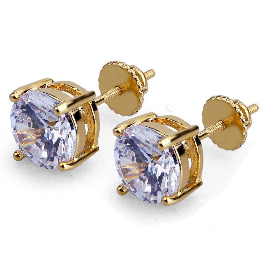 Diamond Rivet Stud Earrings, 14k Gold