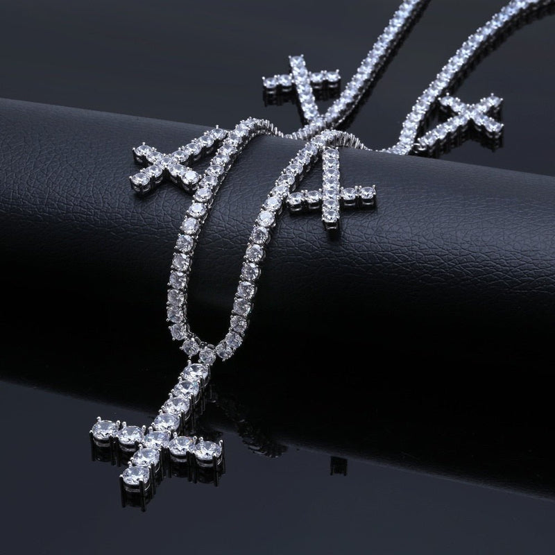 Diamond Inverted Cross Tennis Chain 18K - ICECI