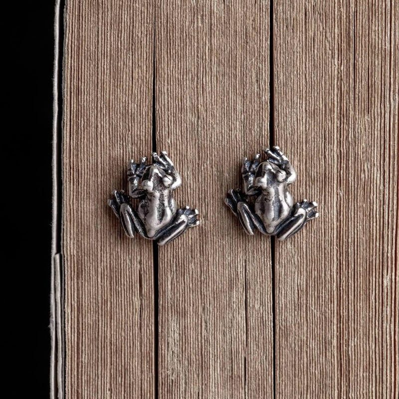 Vintage Frog Stud Earrings x Sterling Silver - ICECI