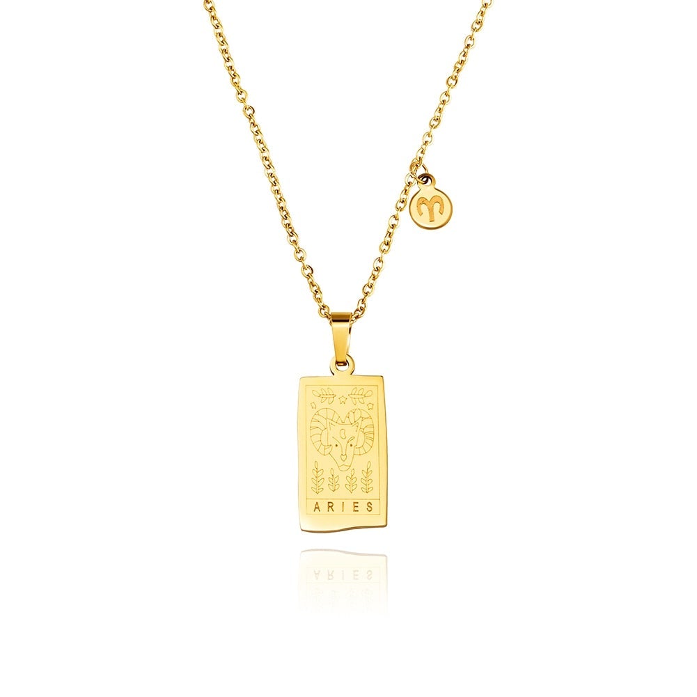  Aries Necklace for Women Gold Zodiac Necklace Tarot