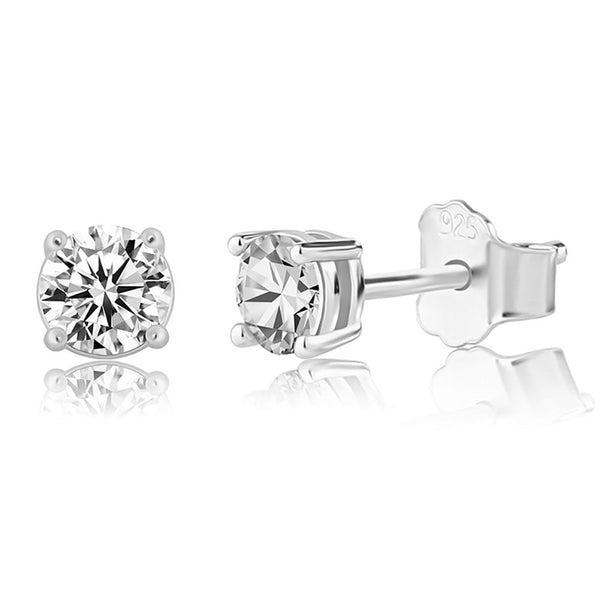 0.1-4ct Diamond Round Stud Earrings 18K x Moissanite - ICECI