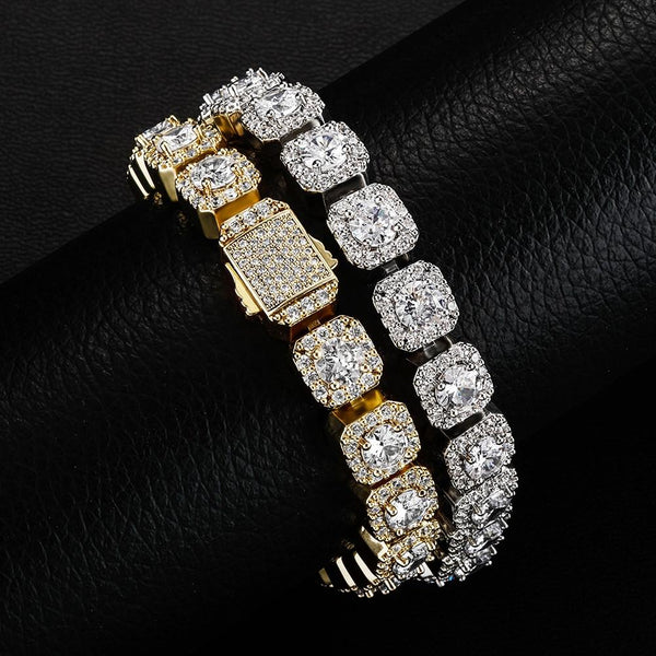 10MM CLUSTERED TENNIS BRACELET 14K - ICECI