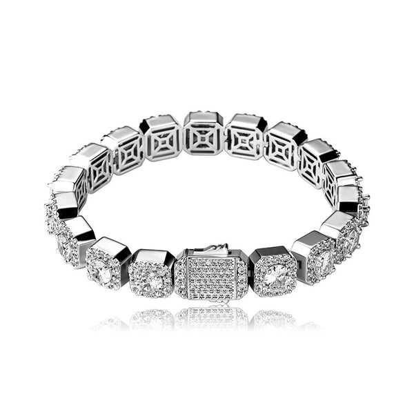 10MM CLUSTERED TENNIS BRACELET 14K - ICECI