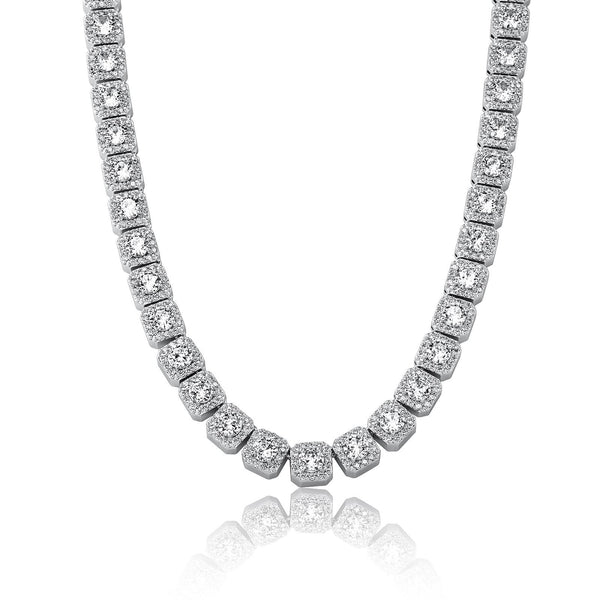 10MM CLUSTERED TENNIS CHAIN 14K - ICECI