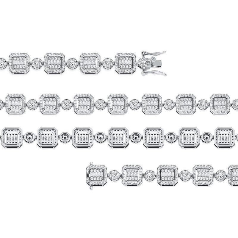 12MM BAGUETTE & ROUND BRACELET 14K - ICECI
