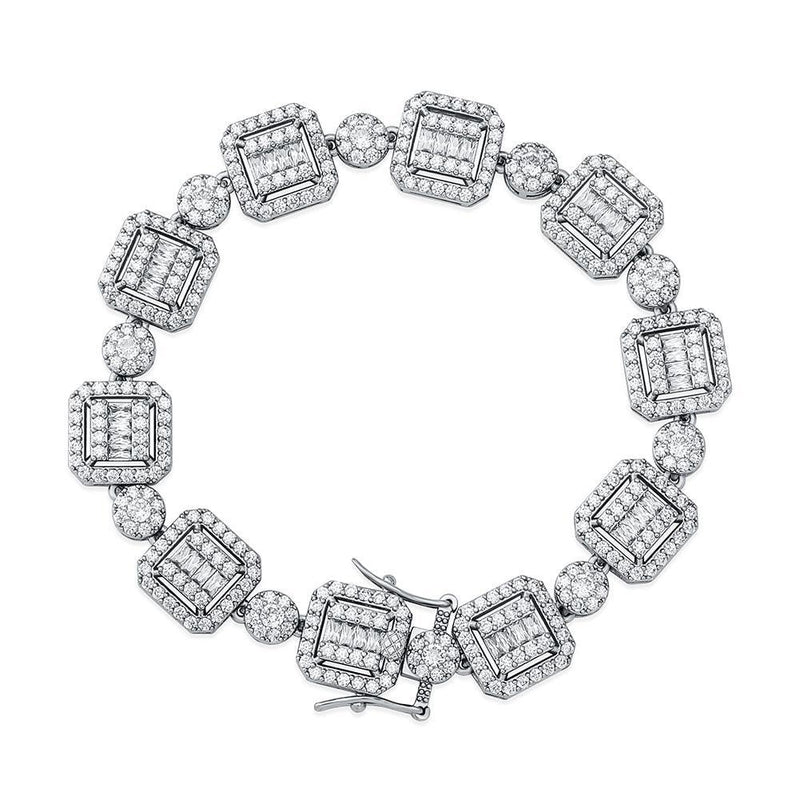 12MM BAGUETTE & ROUND BRACELET 14K - ICECI