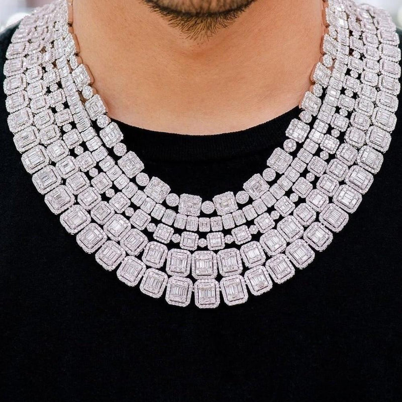 12MM BAGUETTE & ROUND CHAIN 14K - ICECI