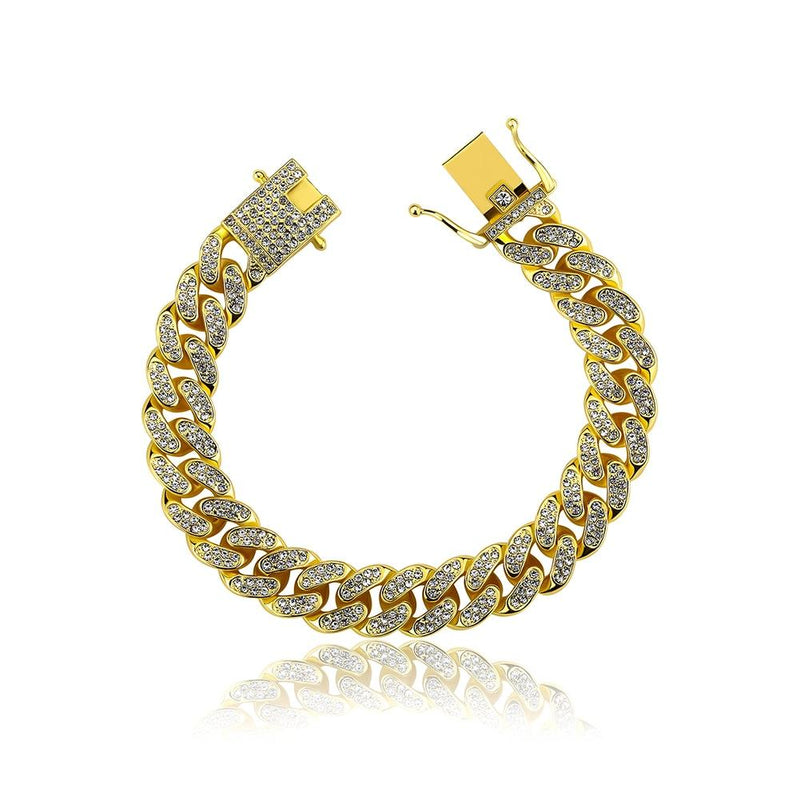 12mm Iced Cuban Bracelet 14K - ICECI