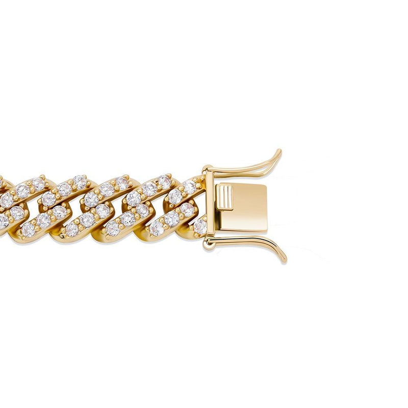12MM ROTATABLE BUTTERFLY CUBAN BRACELET 14K - ICECI