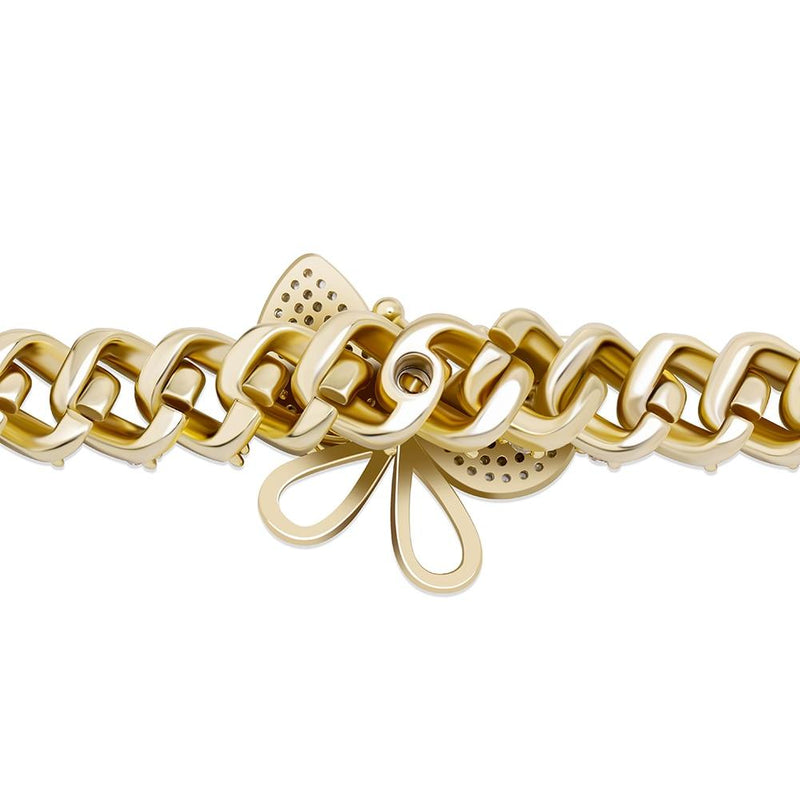 12MM ROTATABLE BUTTERFLY CUBAN BRACELET 14K - ICECI