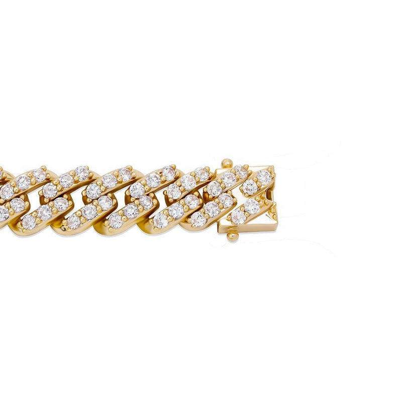 12MM ROTATABLE BUTTERFLY CUBAN BRACELET 14K - ICECI