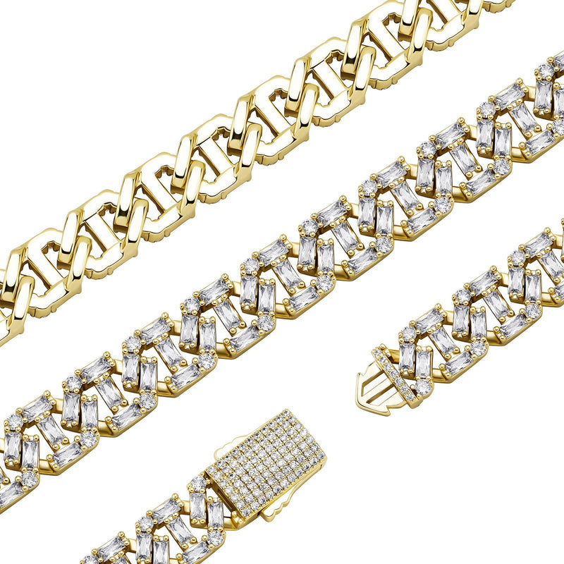 13mm Baguette Mariner Chain 14K - ICECI