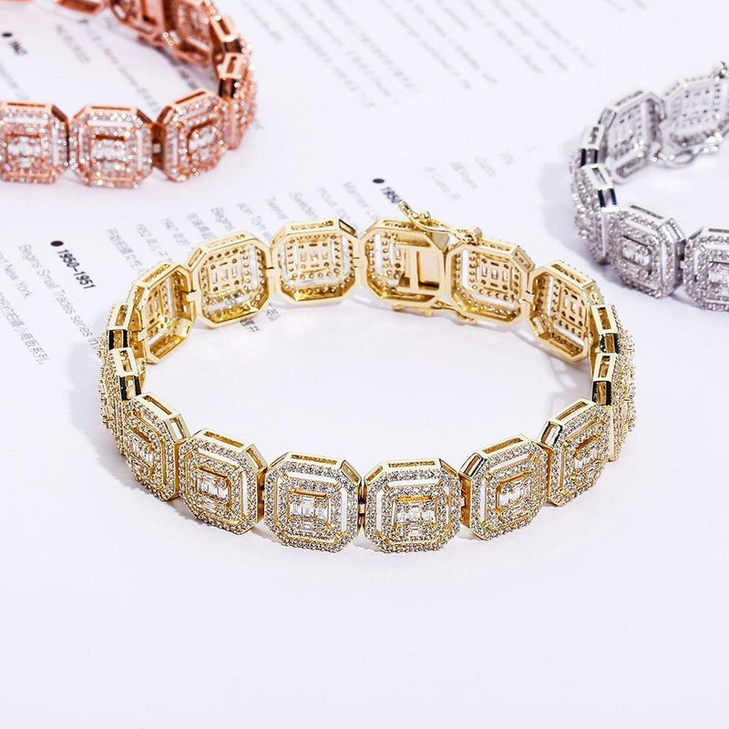 13MM BAGUETTE SOLITAIRE TENNIS BRACELET 14K - ICECI