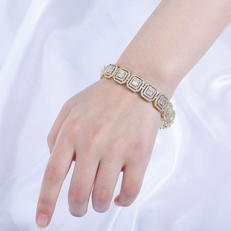 13MM BAGUETTE SOLITAIRE TENNIS BRACELET 14K - ICECI