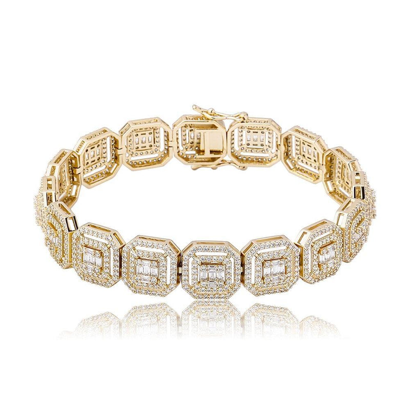 13MM BAGUETTE SOLITAIRE TENNIS BRACELET 14K - ICECI