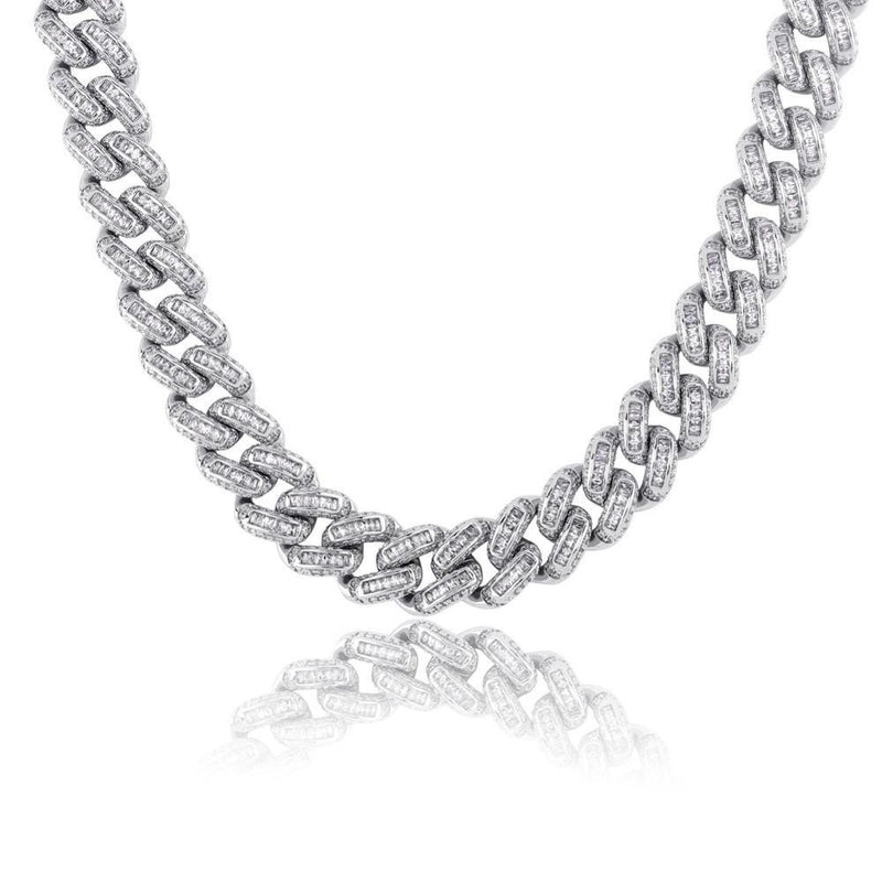 14MM BOX BAGUETTE CUBAN LINK CHAIN 18K - ICECI