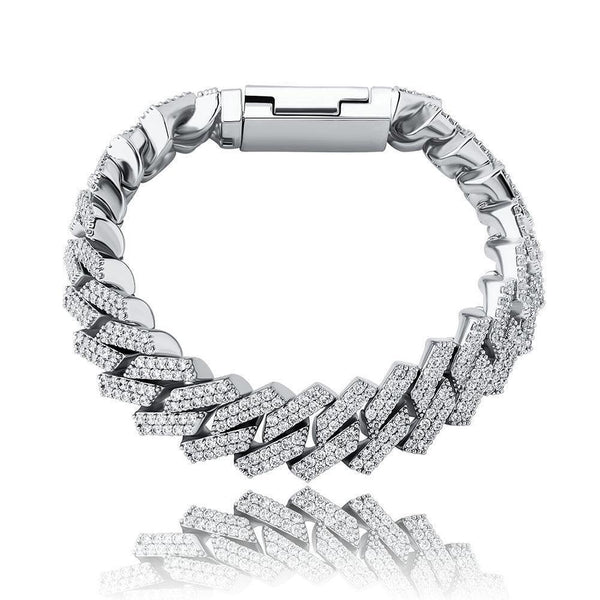 14MM DIAMOND PRONG LINK BRACELET 14K - ICECI