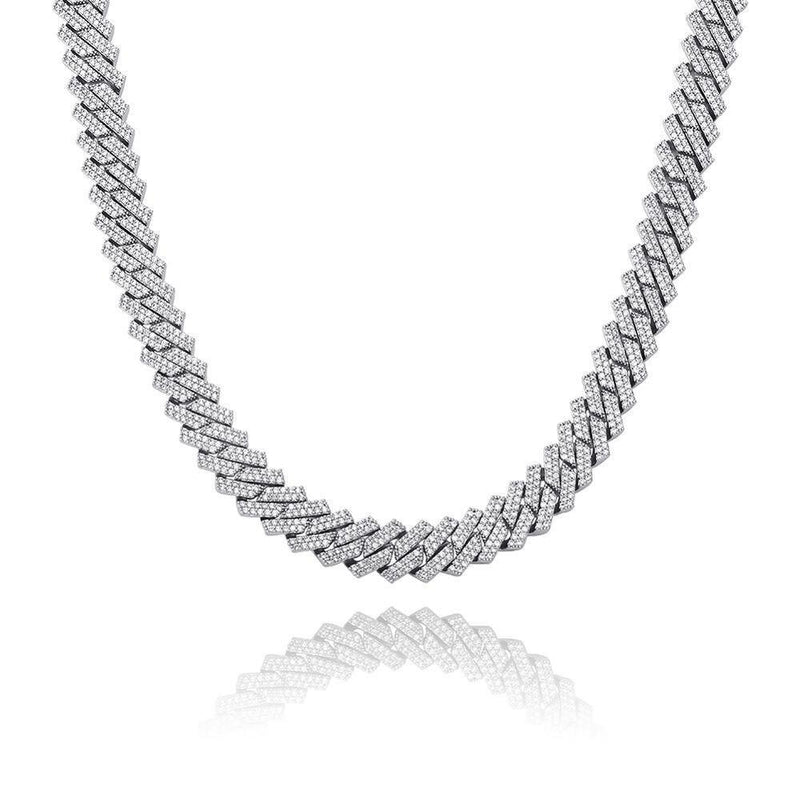 14MM DIAMOND PRONG LINK CHAIN 14K - ICECI