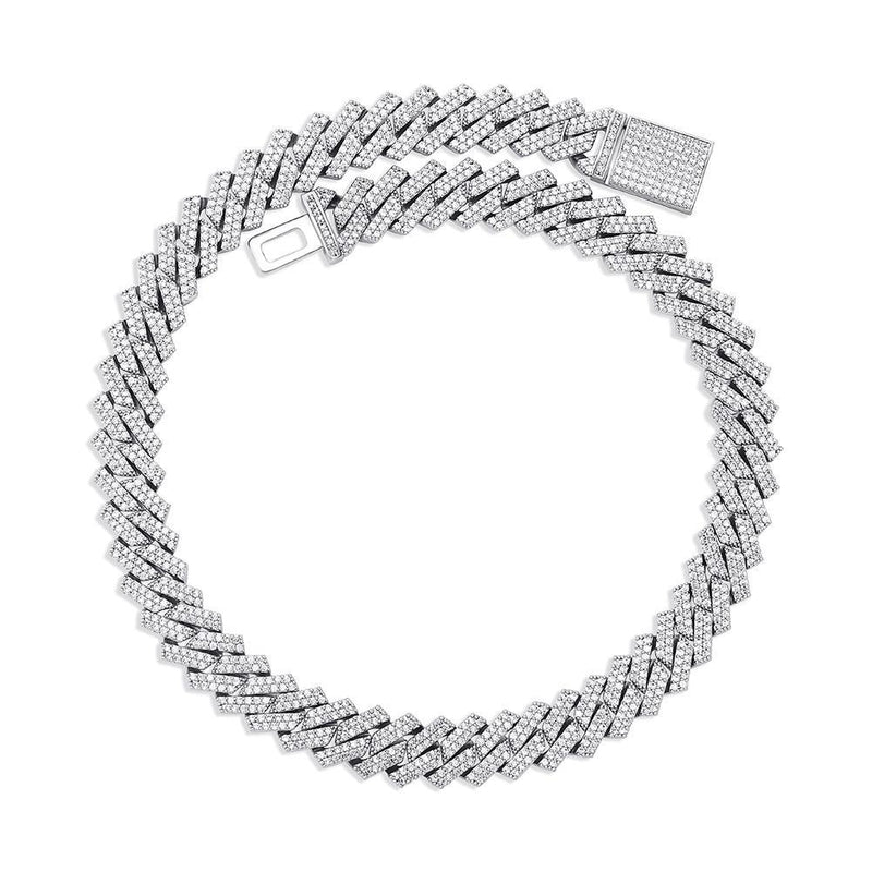 14MM DIAMOND PRONG LINK CHAIN 14K - ICECI