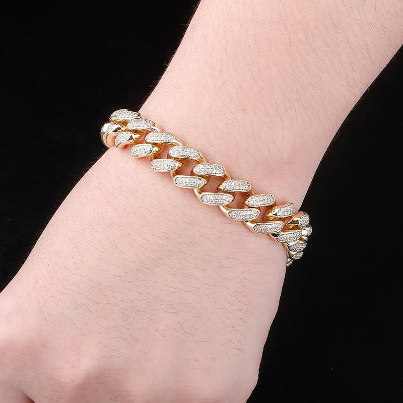 14MM ICY CUBAN LINK BRACELET 14K - ICECI