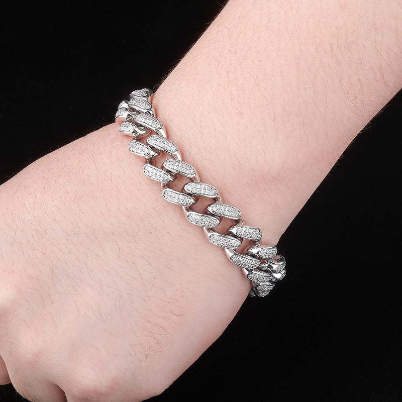 14MM ICY CUBAN LINK BRACELET 14K - ICECI