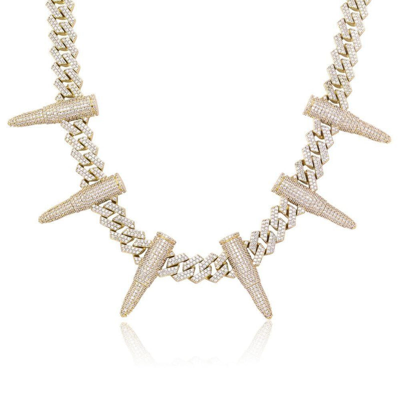 14MM RIVET BULLET CUBAN CHAIN 14K - ICECI