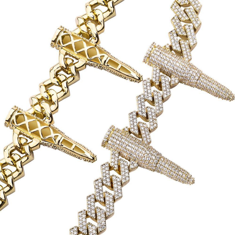 14MM RIVET BULLET CUBAN CHAIN 14K - ICECI