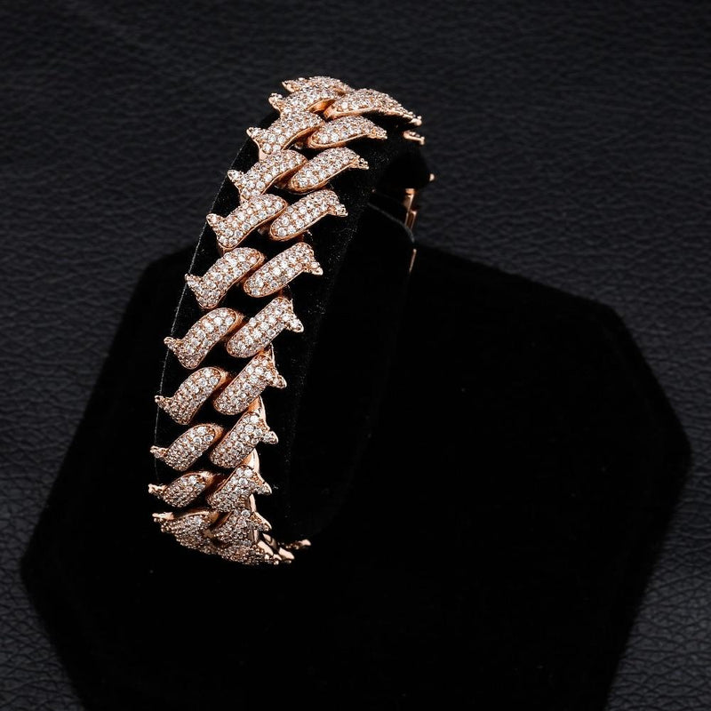14MM THORN CUBAN LINK BRACELET 18K - ICECI