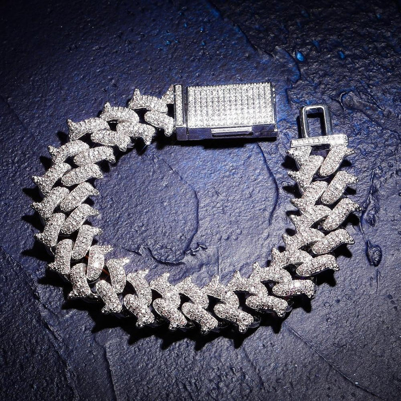 14MM THORN CUBAN LINK BRACELET 18K - ICECI