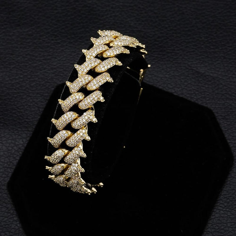 14MM THORN CUBAN LINK BRACELET 18K - ICECI