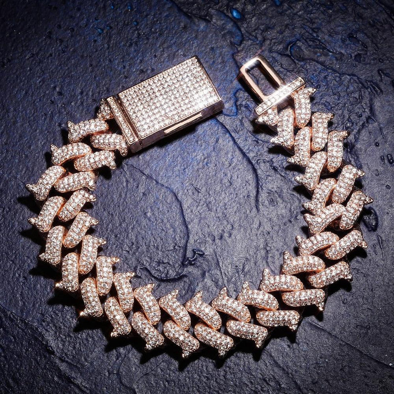 14MM THORN CUBAN LINK BRACELET 18K - ICECI