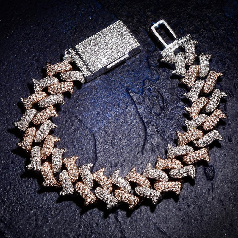 14MM THORN CUBAN LINK BRACELET 18K - ICECI