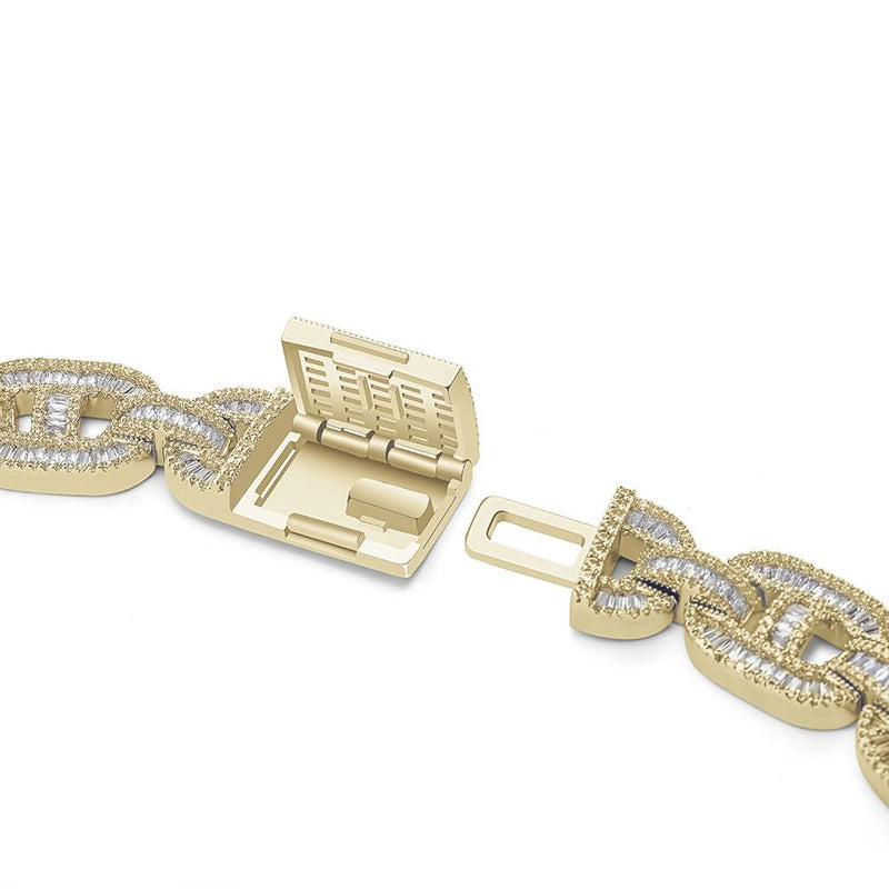 15MM BAGUETTE MARINER CHAIN 14K - ICECI