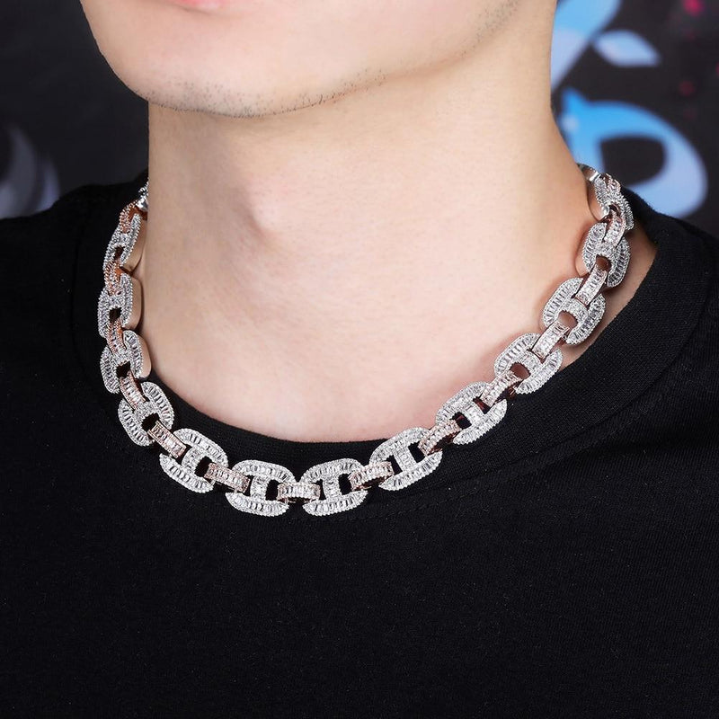 15MM BAGUETTE MARINER CHAIN 14K - ICECI