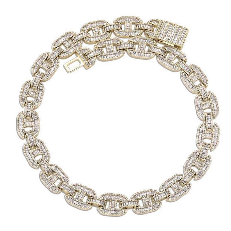 15MM BAGUETTE MARINER CHAIN 14K - ICECI