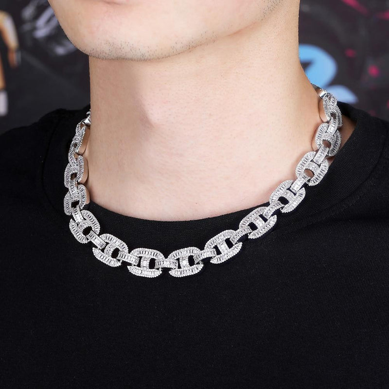 15MM BAGUETTE MARINER CHAIN 14K - ICECI