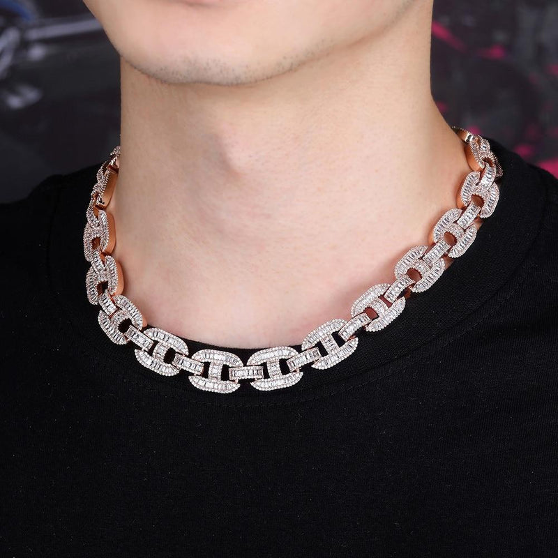 15MM BAGUETTE MARINER CHAIN 14K - ICECI