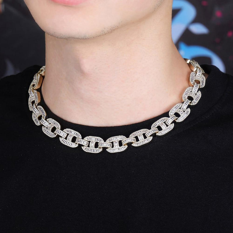 15MM BAGUETTE MARINER CHAIN 14K - ICECI