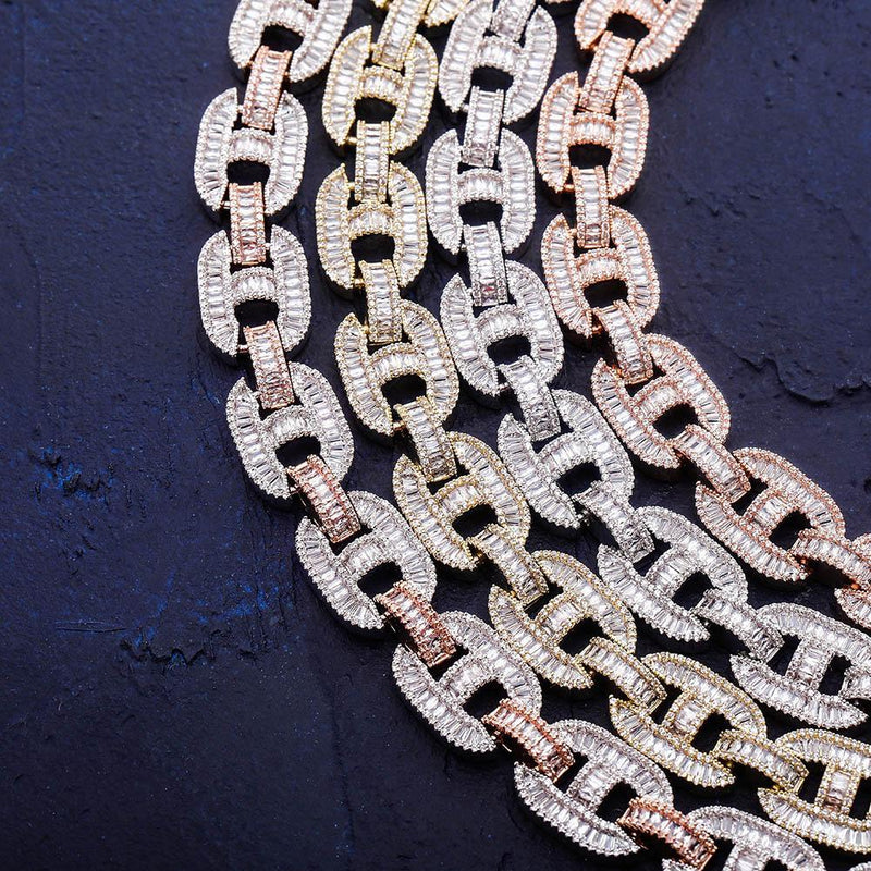 15MM BAGUETTE MARINER CHAIN 14K - ICECI