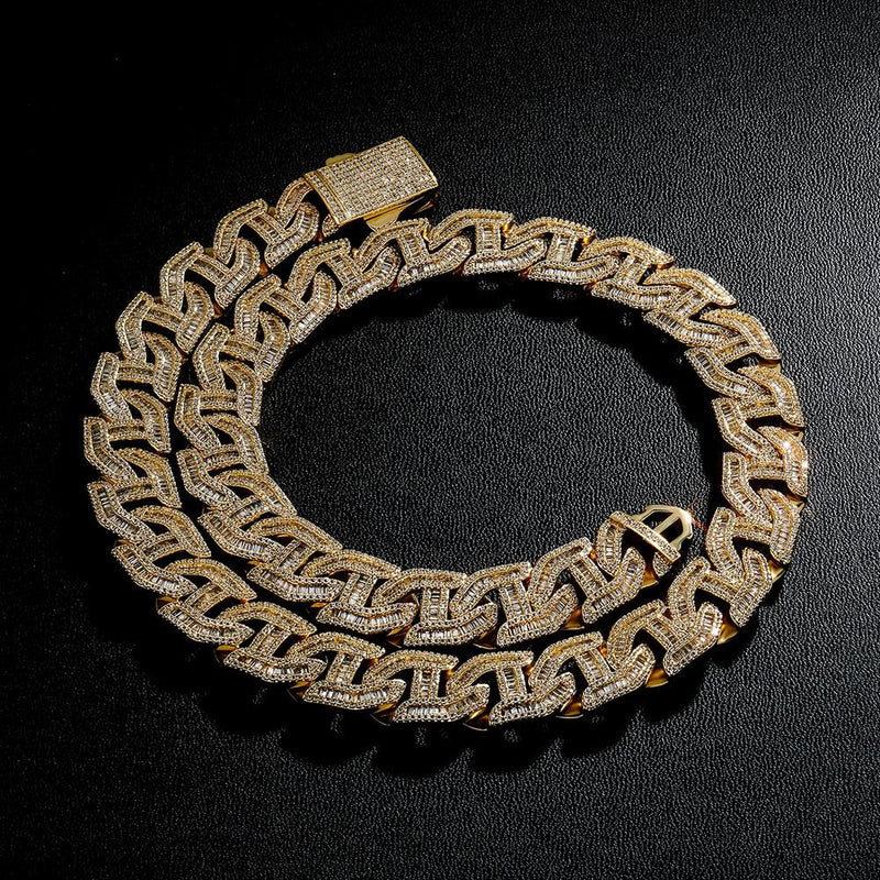 16MM BAGUETTE LINK CHAIN 14K - ICECI