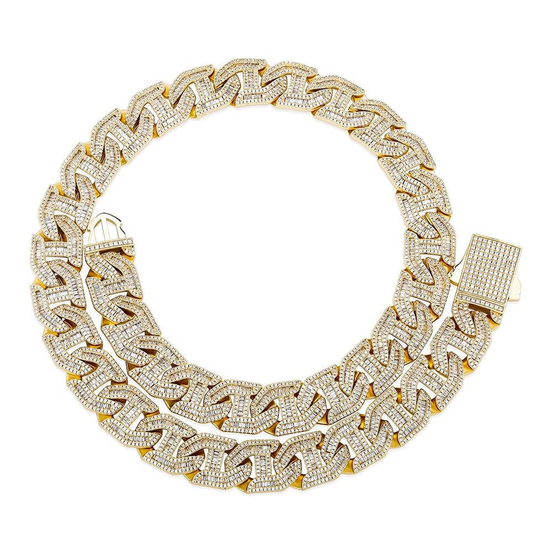 16MM BAGUETTE LINK CHAIN 14K - ICECI