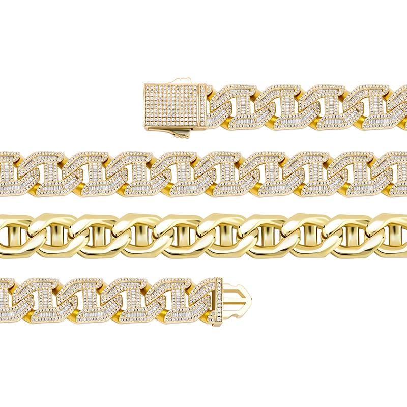 16MM BAGUETTE LINK CHAIN 14K - ICECI