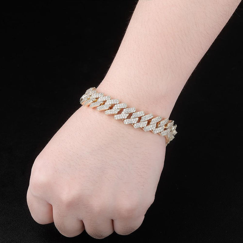 16MM DIAMOND PRONG LINK BRACELET 14K - ICECI