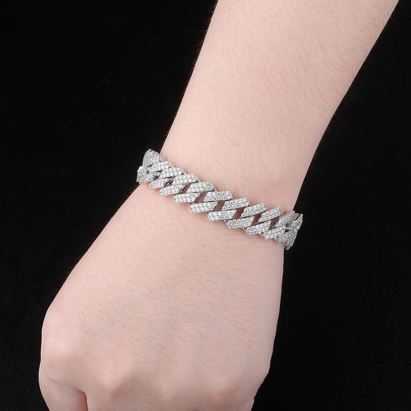 16MM DIAMOND PRONG LINK BRACELET 14K - ICECI