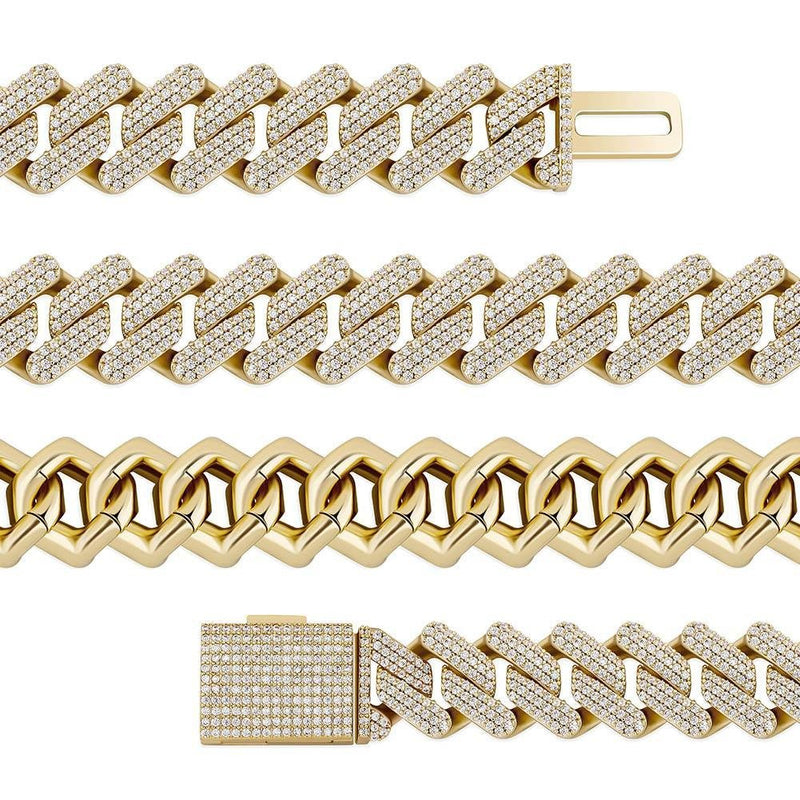 16MM DIAMOND PRONG LINK BRACELET 14K - ICECI