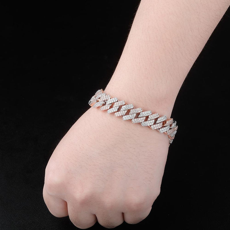 16MM DIAMOND PRONG LINK BRACELET 14K - ICECI