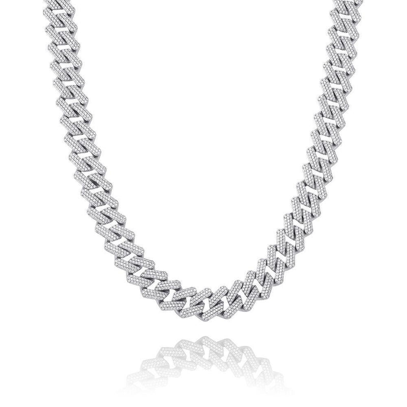 16MM DIAMOND PRONG LINK CHAIN 14K - ICECI