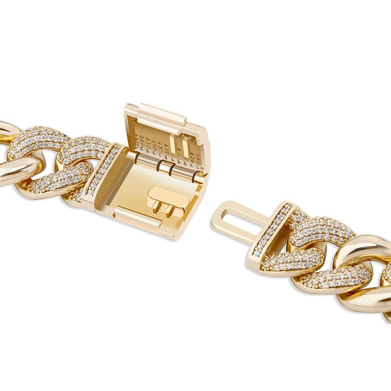 16mm Half Iced Miami Cuban Chain 14K - ICECI