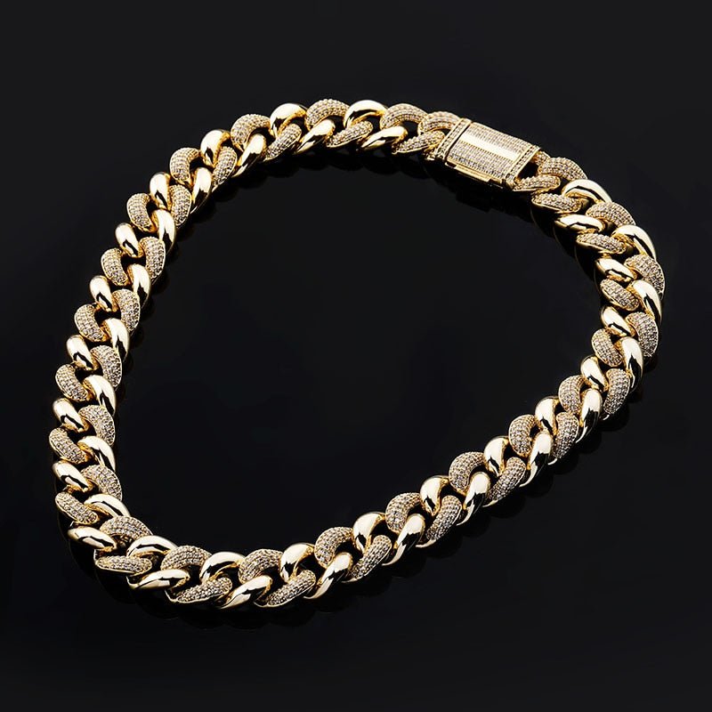 16mm Half Iced Miami Cuban Chain 14K - ICECI