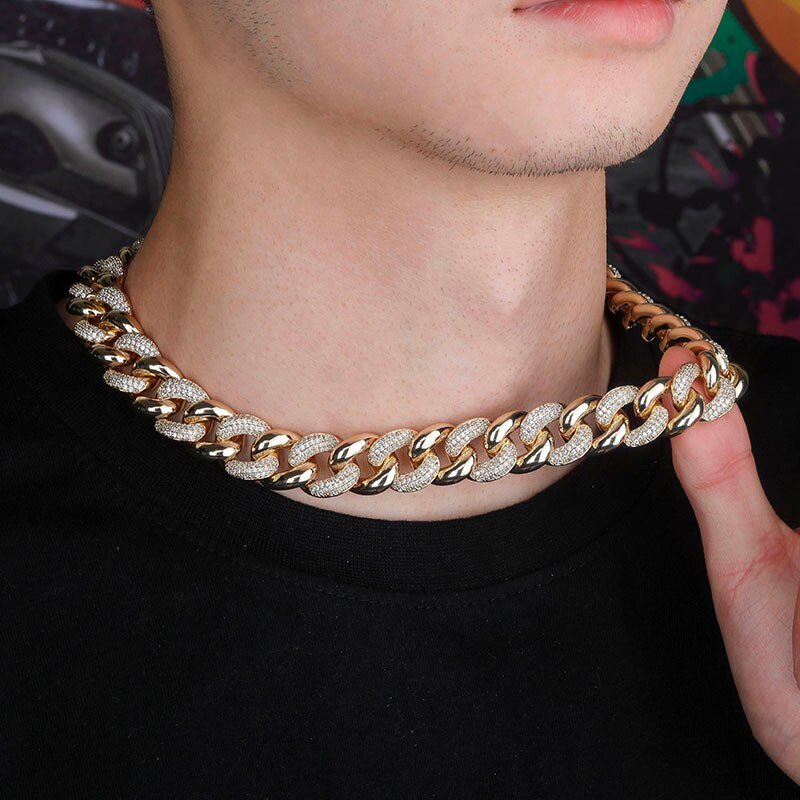 16mm Half Iced Miami Cuban Chain 14K - ICECI